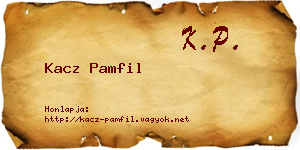 Kacz Pamfil névjegykártya